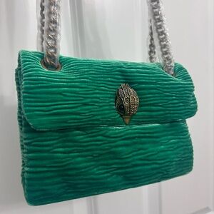 Kurt Geiger Green Crushed Velvet Handbag- NEW